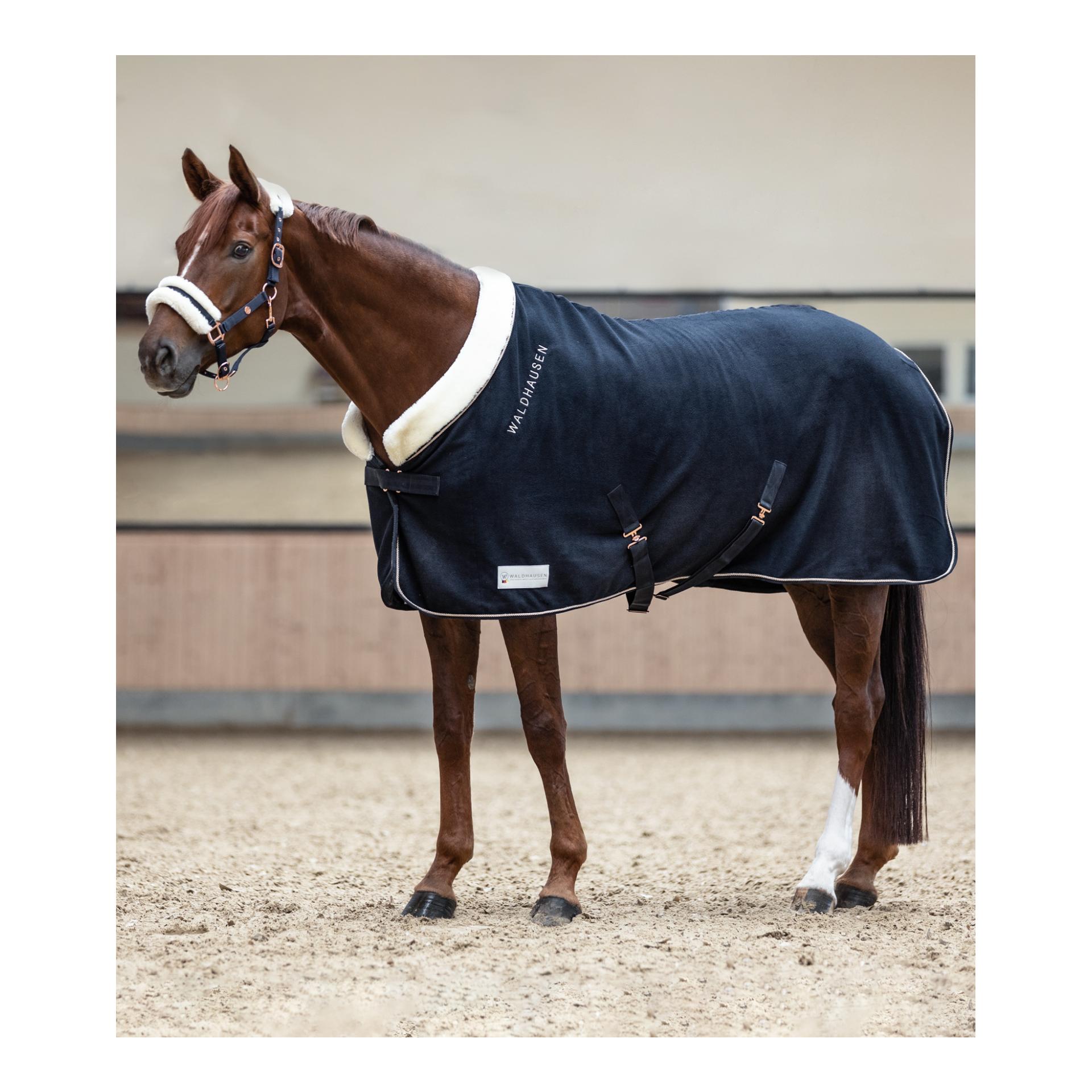 Fleecedecke Modern Rosé - nachtblau