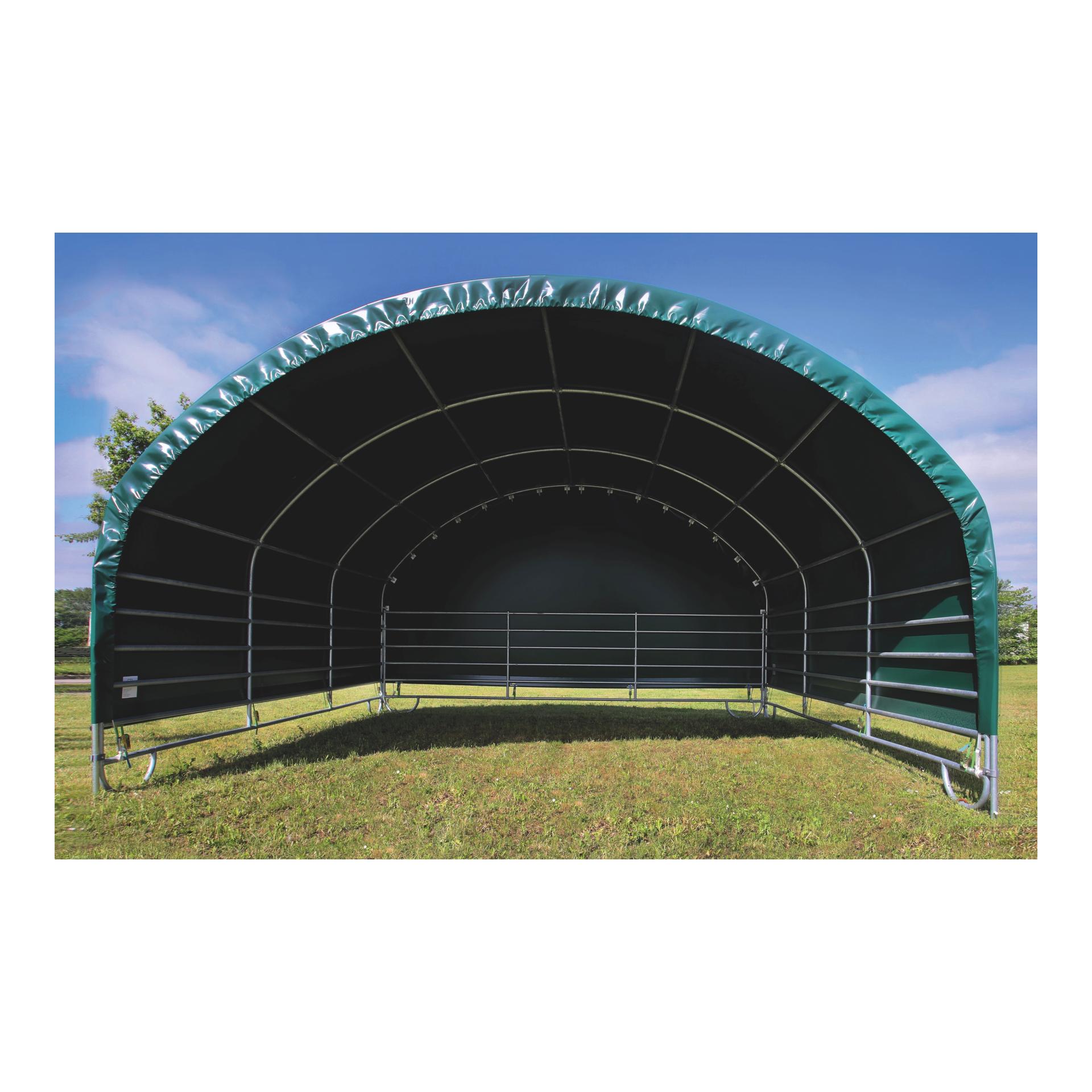 Mobiler Weideunterstand mit langer Dachplane