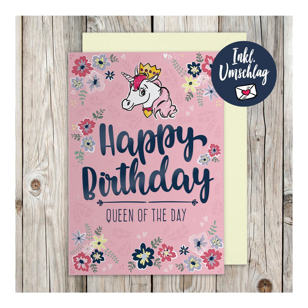 Soulhorse Grusskarte "Happy Birthday Queen"