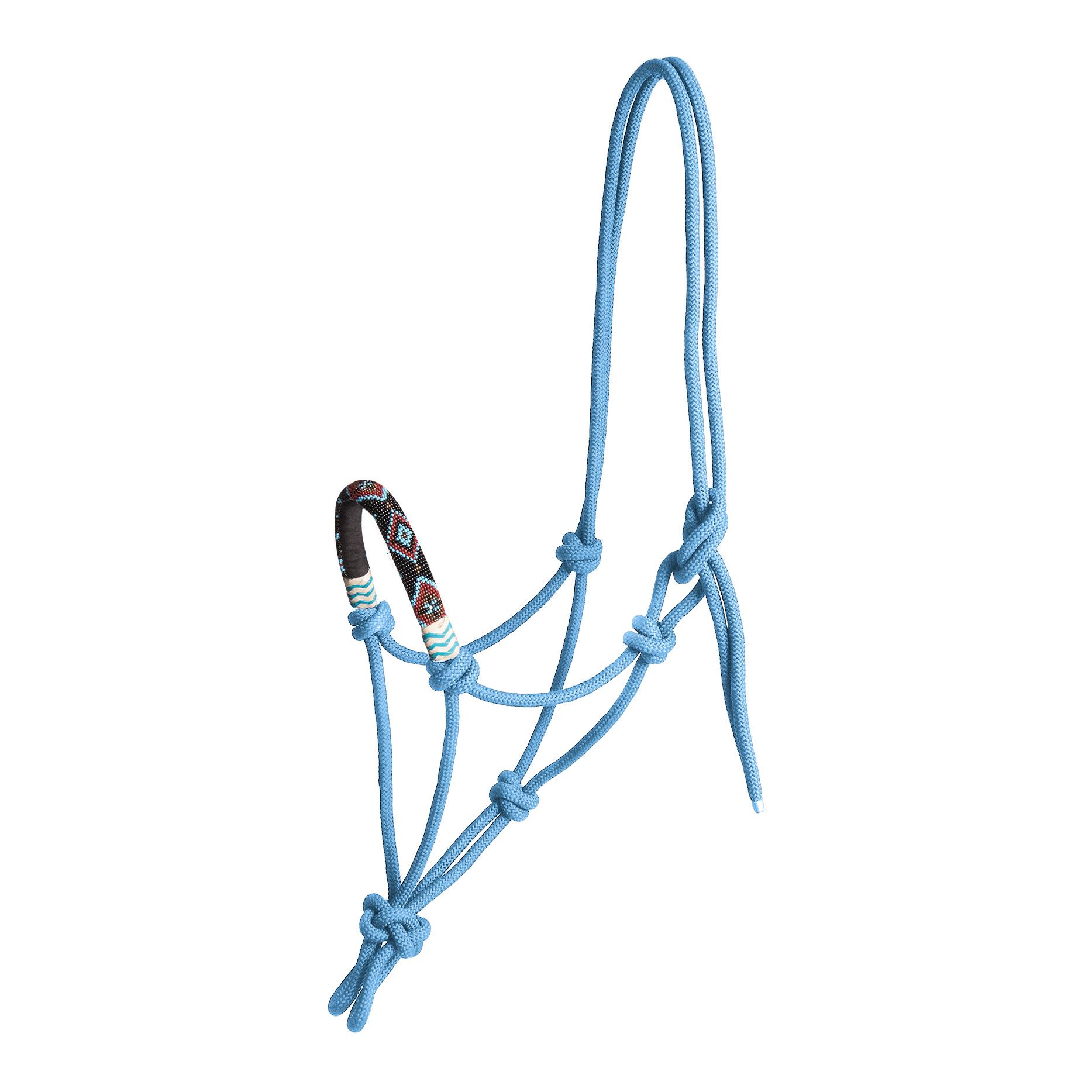 Knotenhalfter Pearls - azurblau