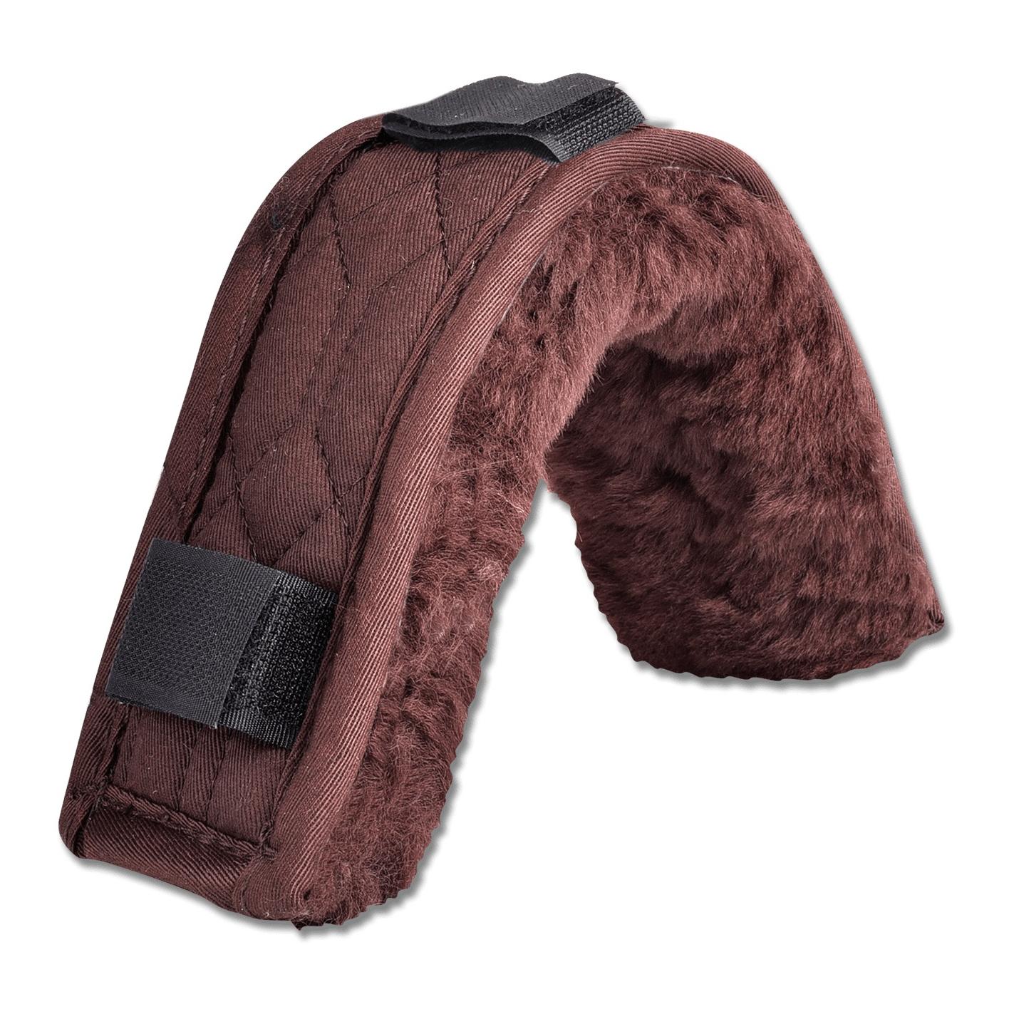 Lammfellpolster mit Klett - braun/braun