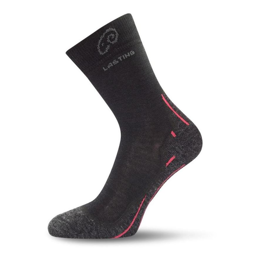 Lasting Trekkingsocken WHI Merinowolle Unisex - schwarz Sockengrösse: S (EU 34-37)