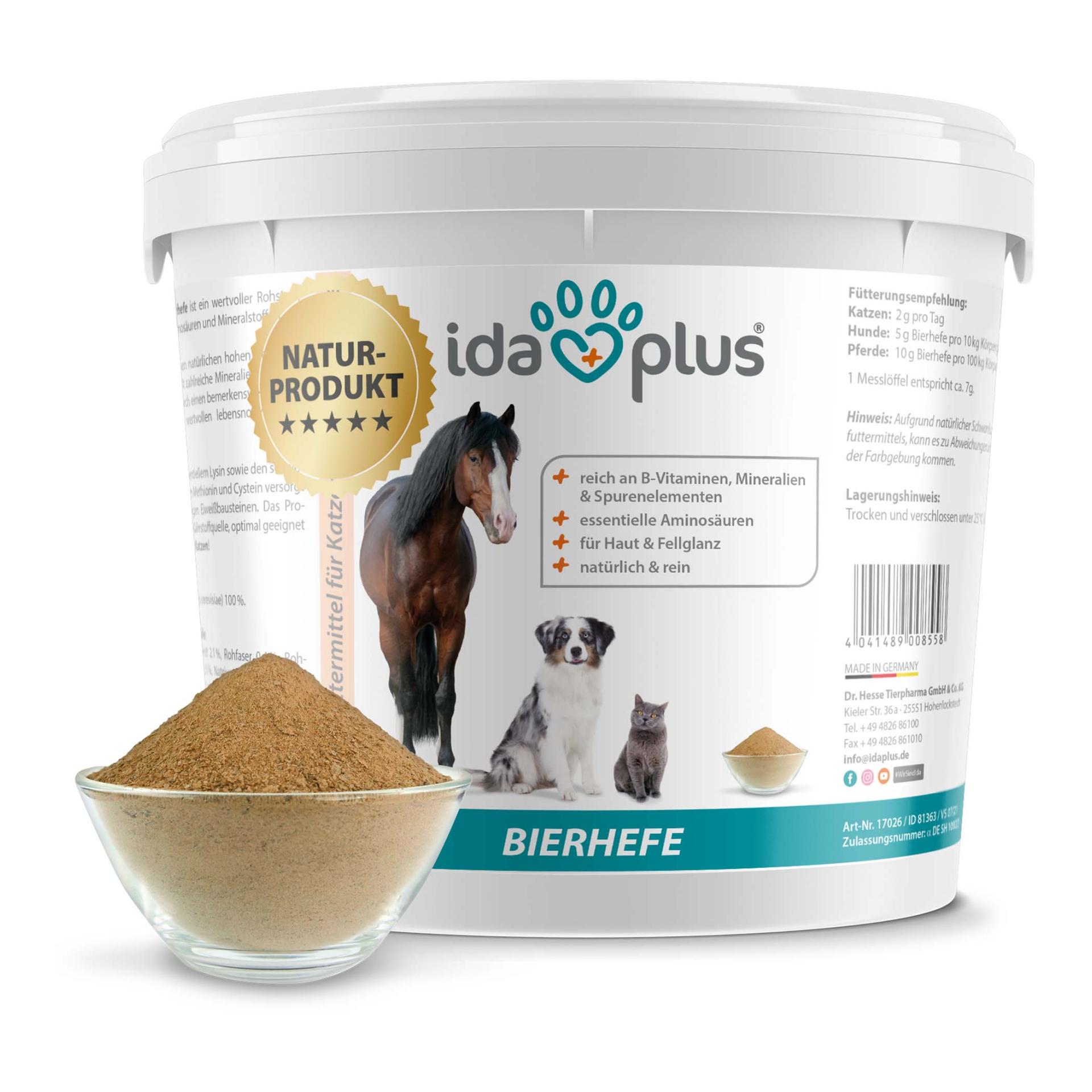 IdaPlus Levure de bière en poudre - Complément alimentaire pour un pelage brillant et une peau forte