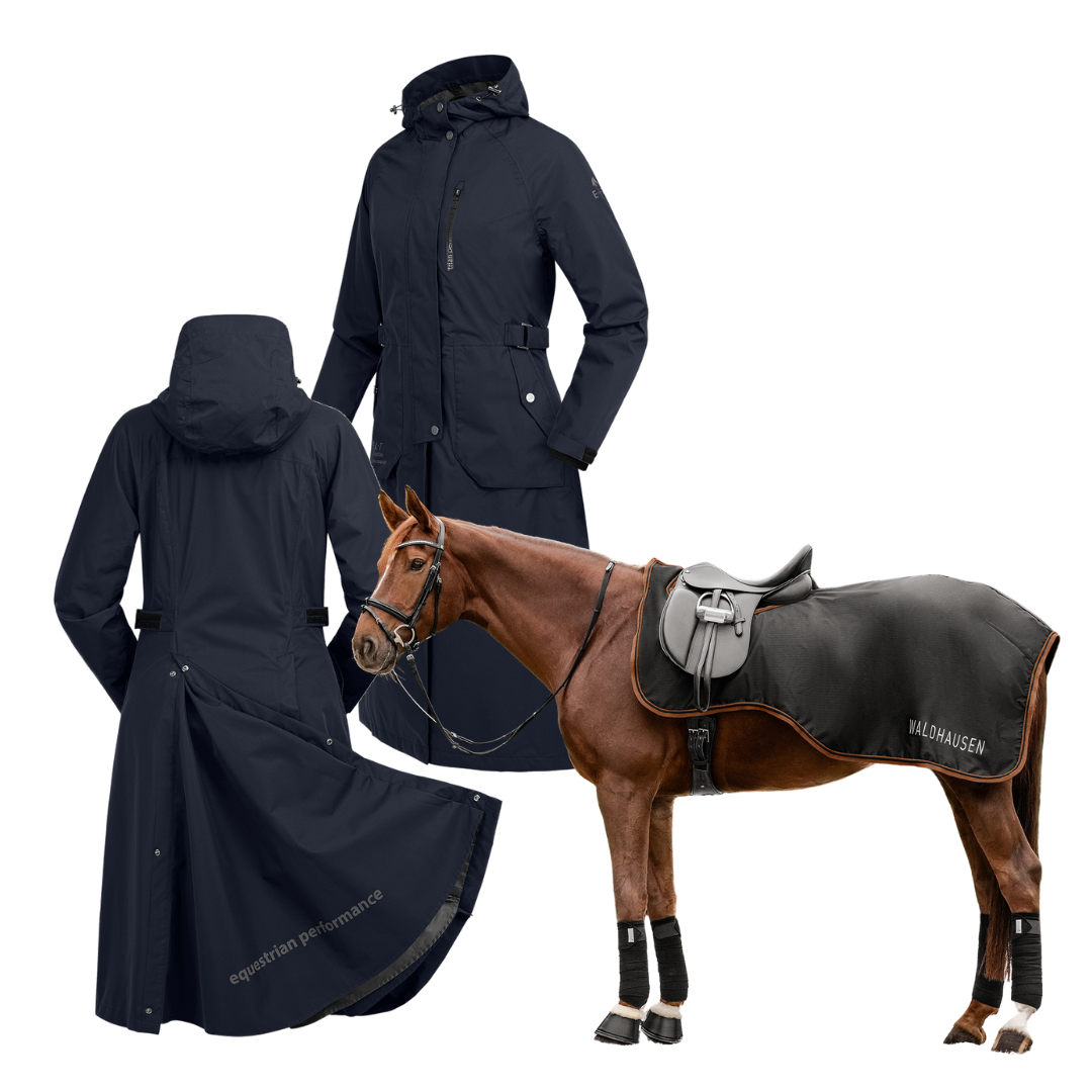Regenset Regenmantel Fehmar + Regen Ausreitdecke Perth 50g