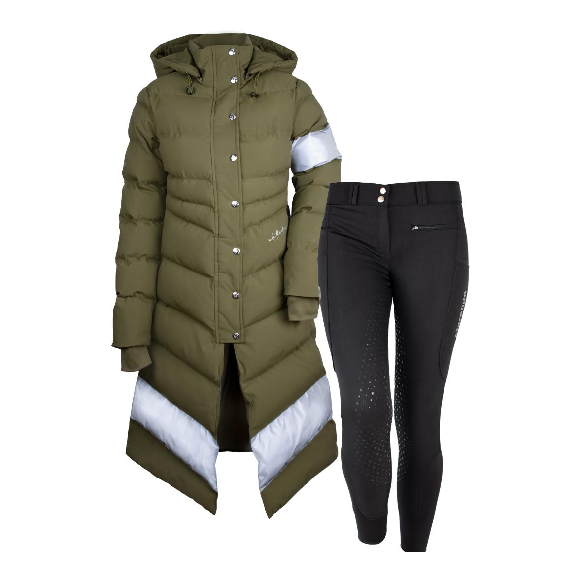 Reit-Set Wintermantel & Reithose | Wintermantel Elements Ultra Reflex & Reithose Motion Fullgrip