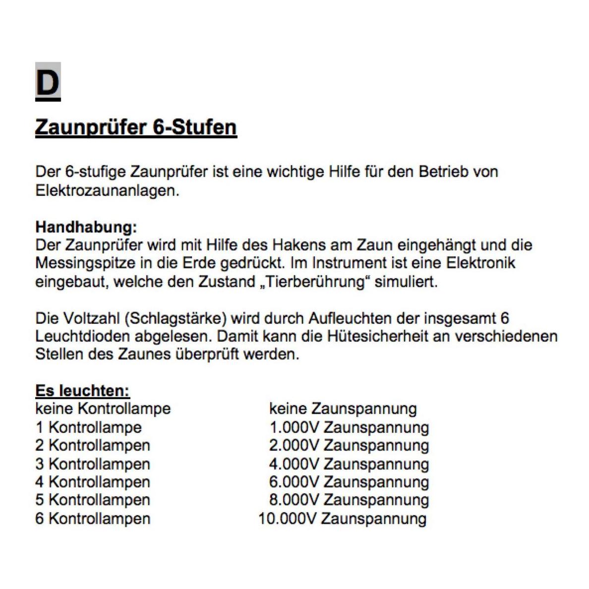 Zaunprüfer 6-stufig Zaunprüfer 6-stufig