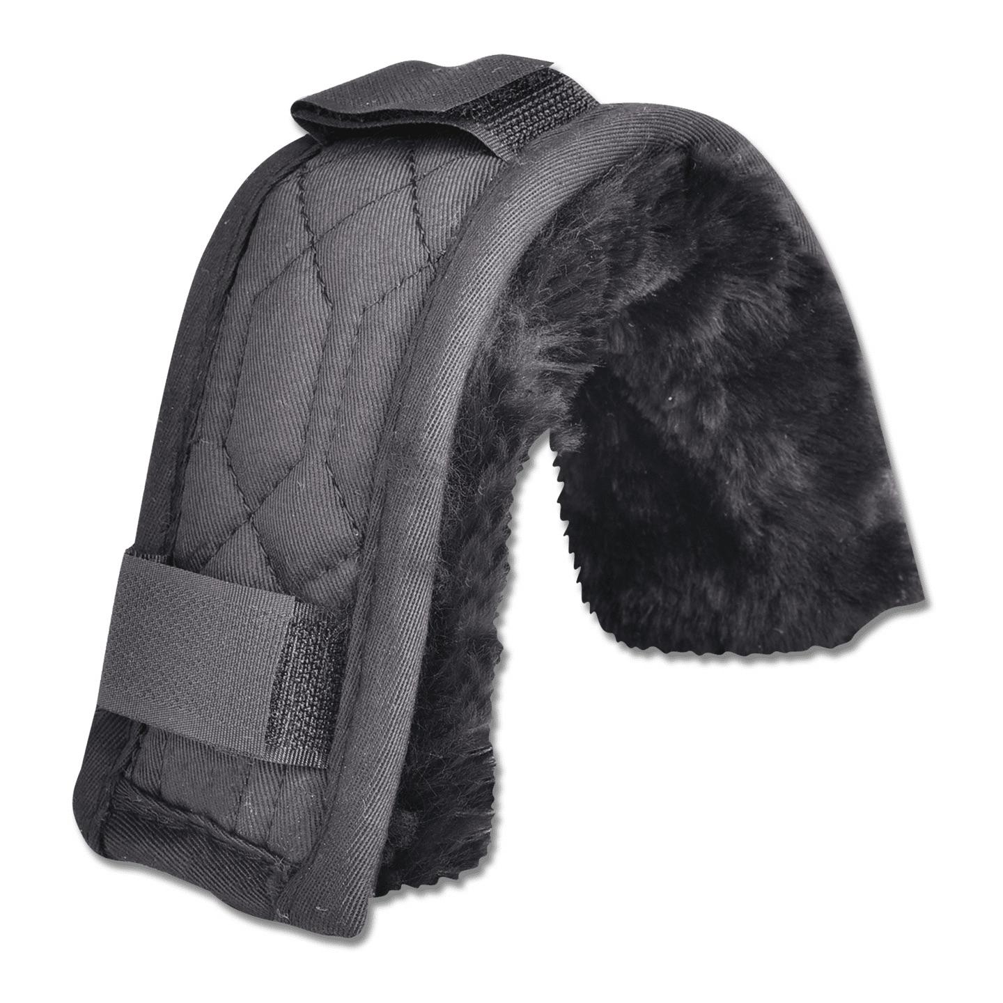 Lammfellpolster mit Klett - schwarz/schwarz