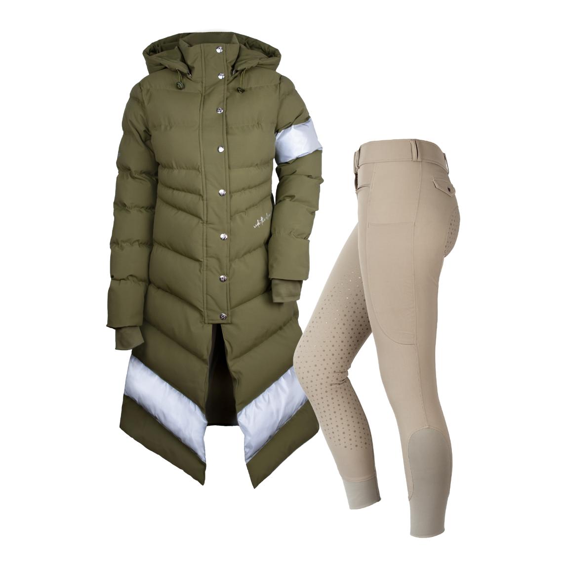 Reit-Set Wintermantel & Reithose | Wintermantel Elements Ultra Reflex & Reithose Motion Fullgrip