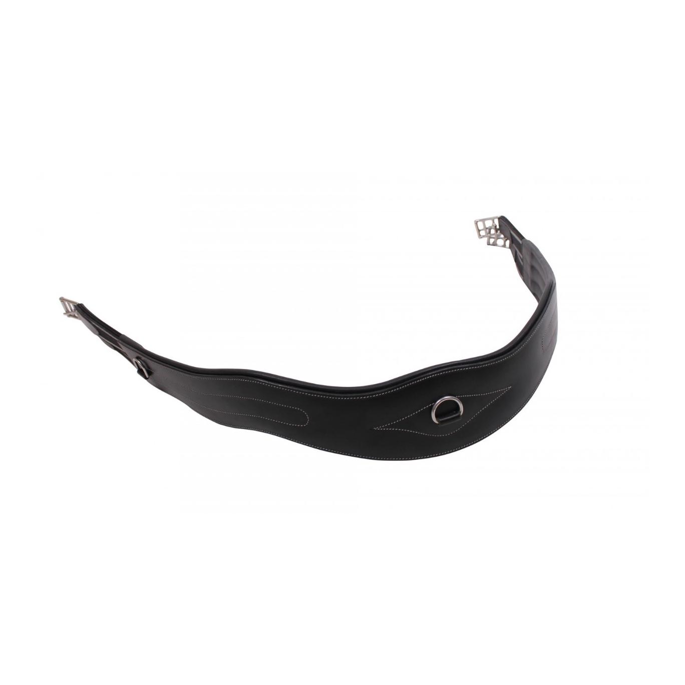 QHP Sattelgurt mit Ziernähten Farbe: Schwarz, Länge: 120 cm
