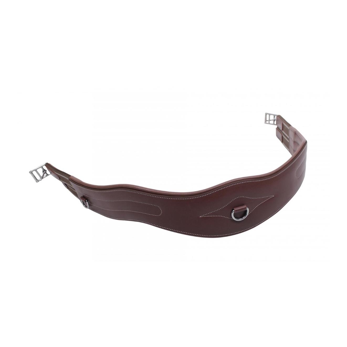 QHP Sattelgurt mit Ziernähten Farbe: Braun, Länge: 135 cm